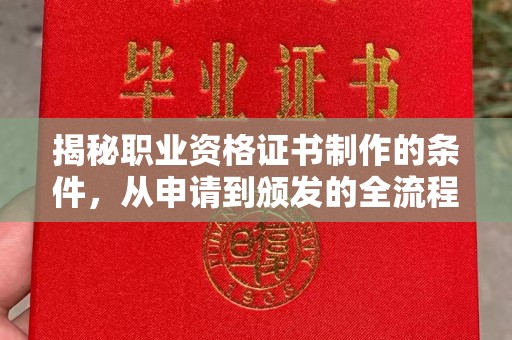 遵化市揭秘职业资格证书制作的条件，从申请到颁发的全流程解析